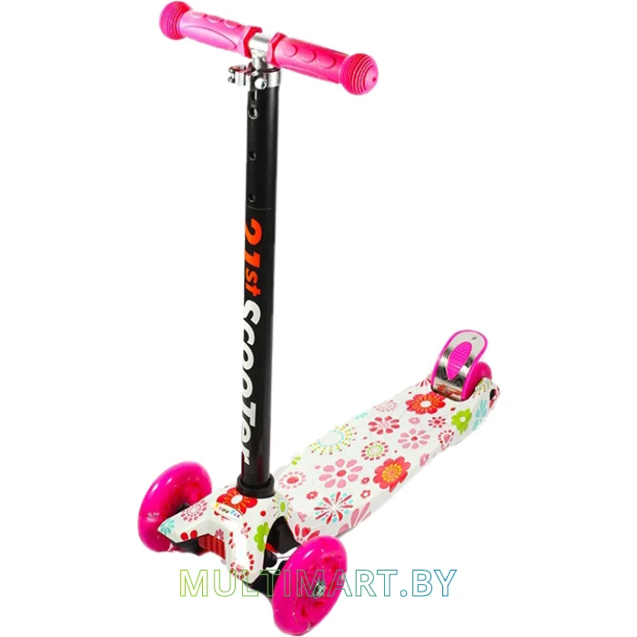 Самокат 21st Scooter Maxi PK 036Z4 розовый, прозрачные колёса